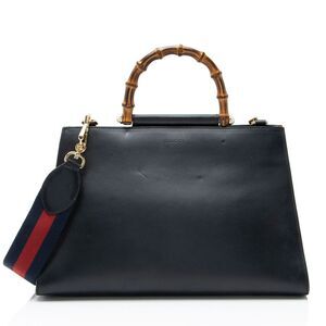 Gucci Leather Bamboo Nymphaea Medium Top Handle